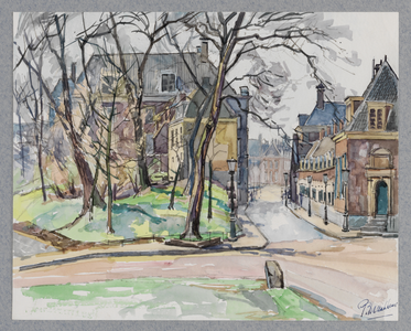 30019 Gezicht in de Agnietenstraat te Utrecht uit het oosten met links de Fundatie van Renswoude (Agnietenstraat 5) en ...